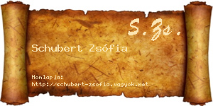 Schubert Zsófia névjegykártya